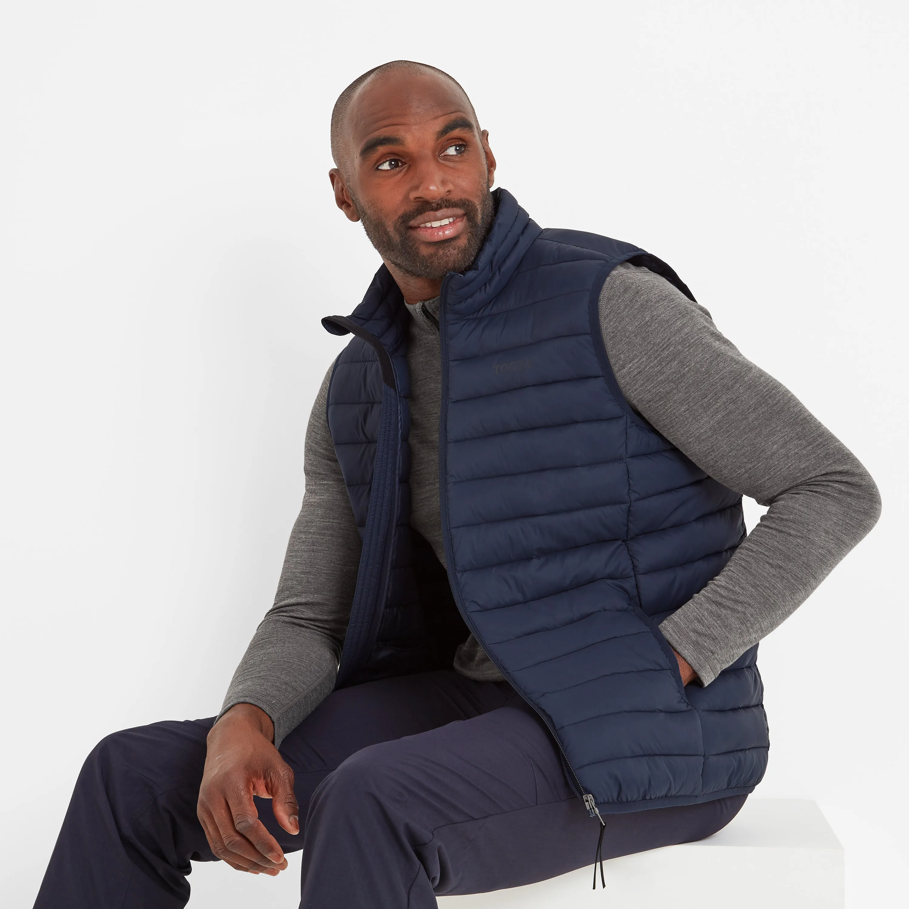 Gibson Mens Insulated Padded Gilet - Dark Indigo