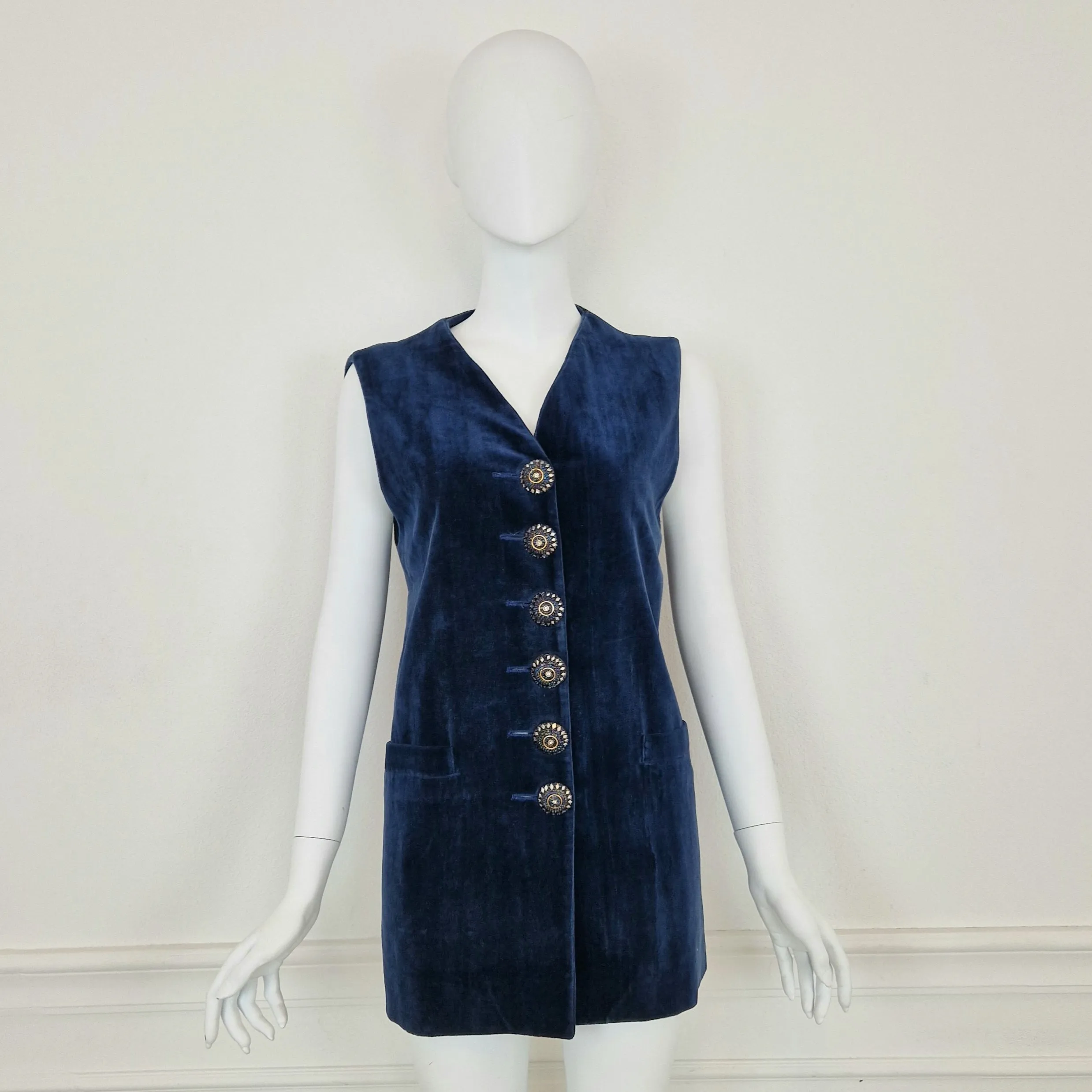 Gilet Romeo Gigli velluto blu 1994