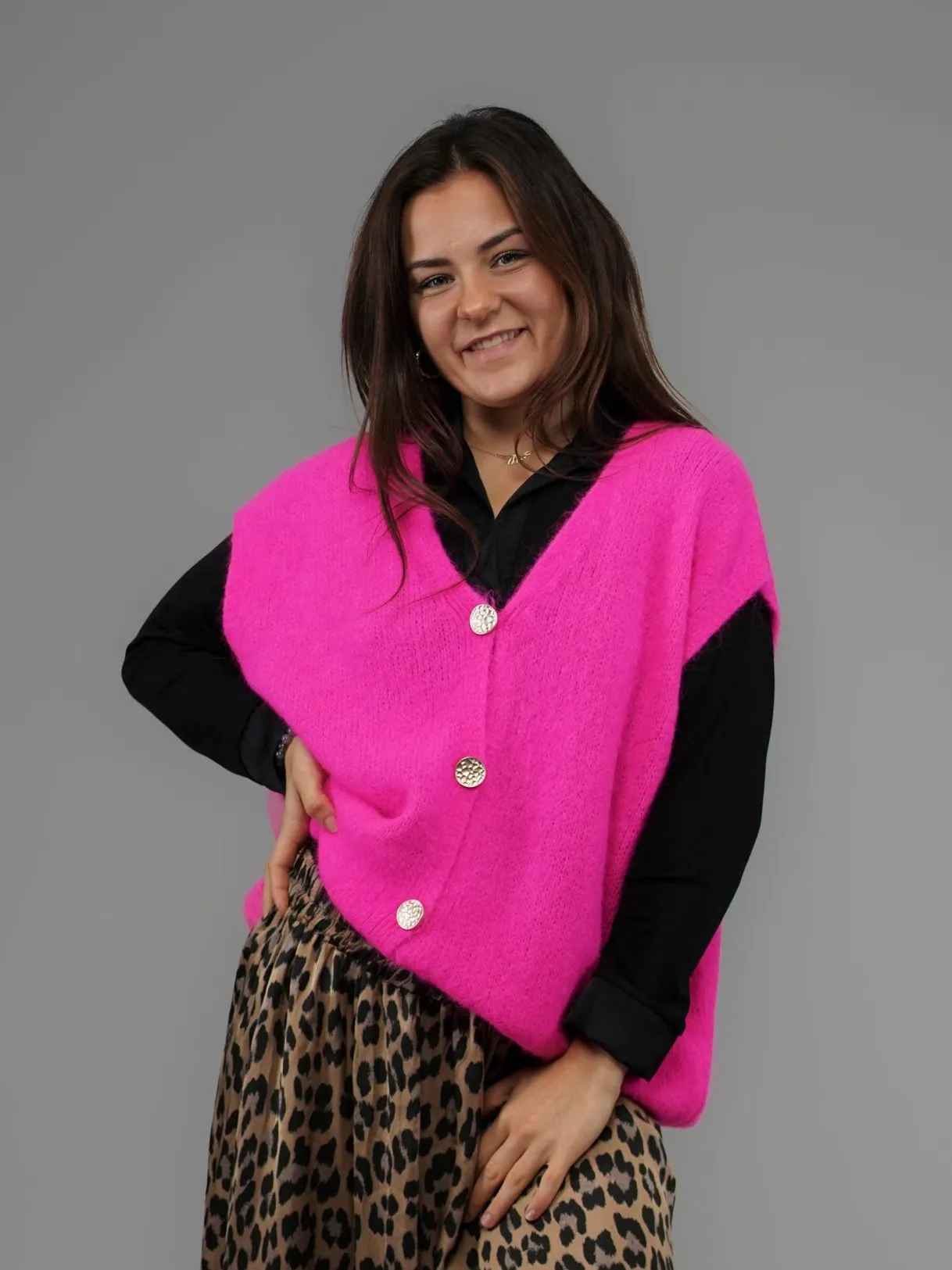 Gilet sans manches fuchsia - 1219