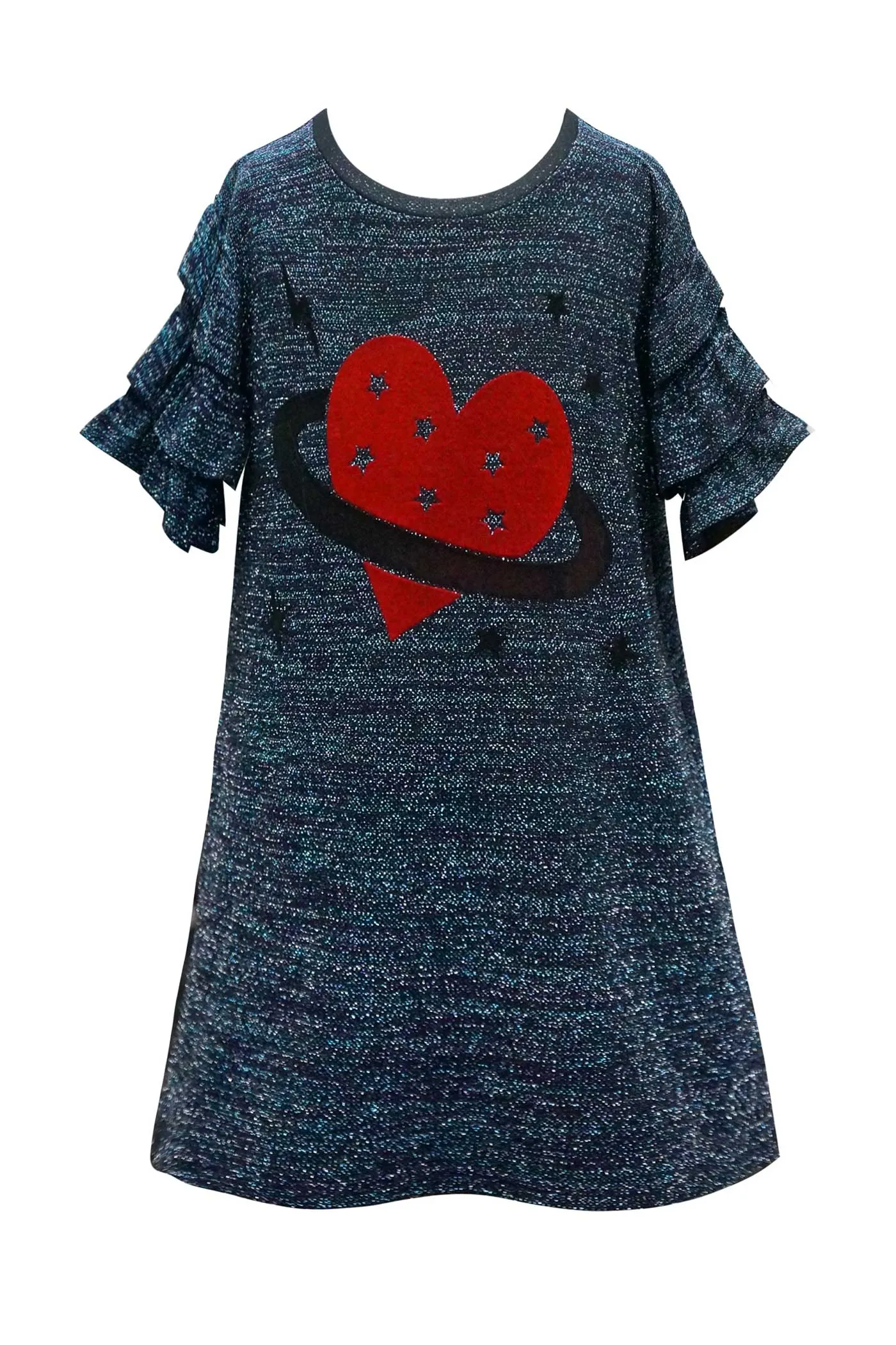 Girls Heart Planet Glittery Knit Dress