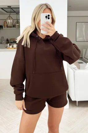 glamify chocolate essential hoodie short set