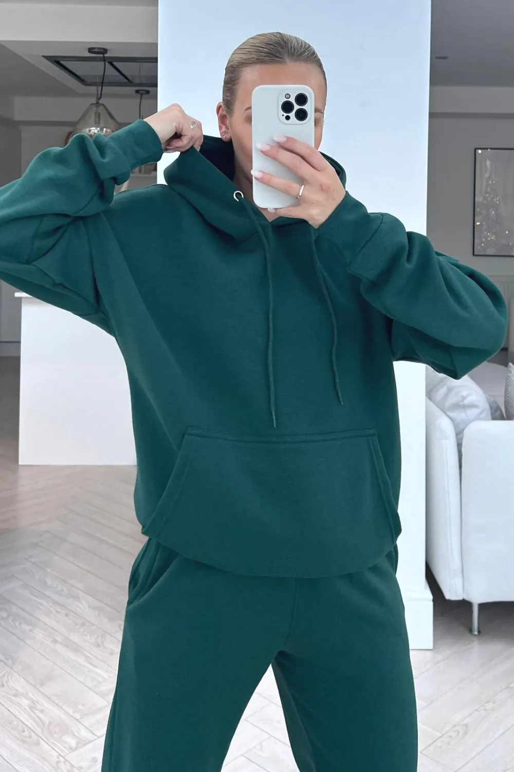 Glamify Forest Green essential hooded loungewear set