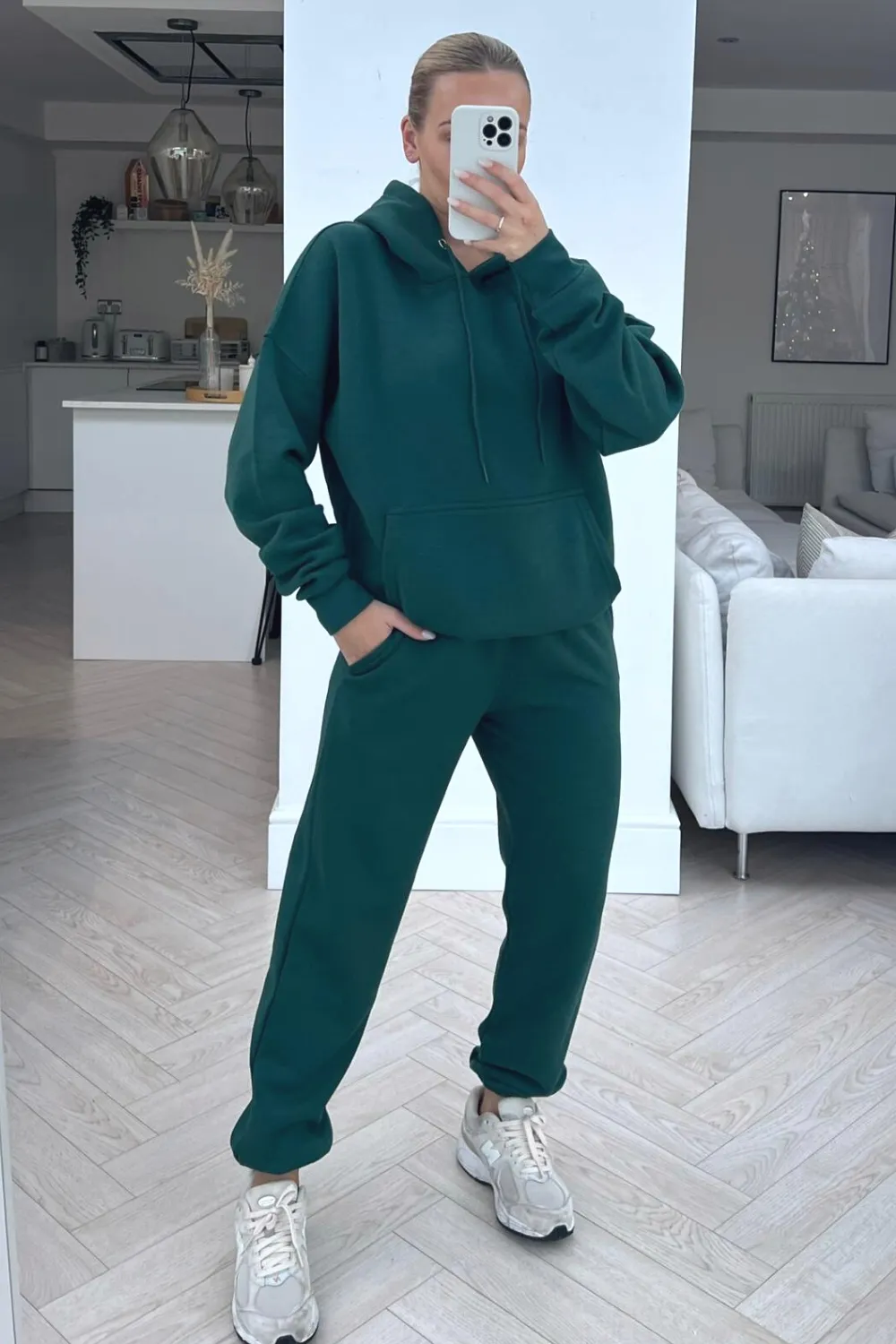 Glamify Forest Green essential hooded loungewear set