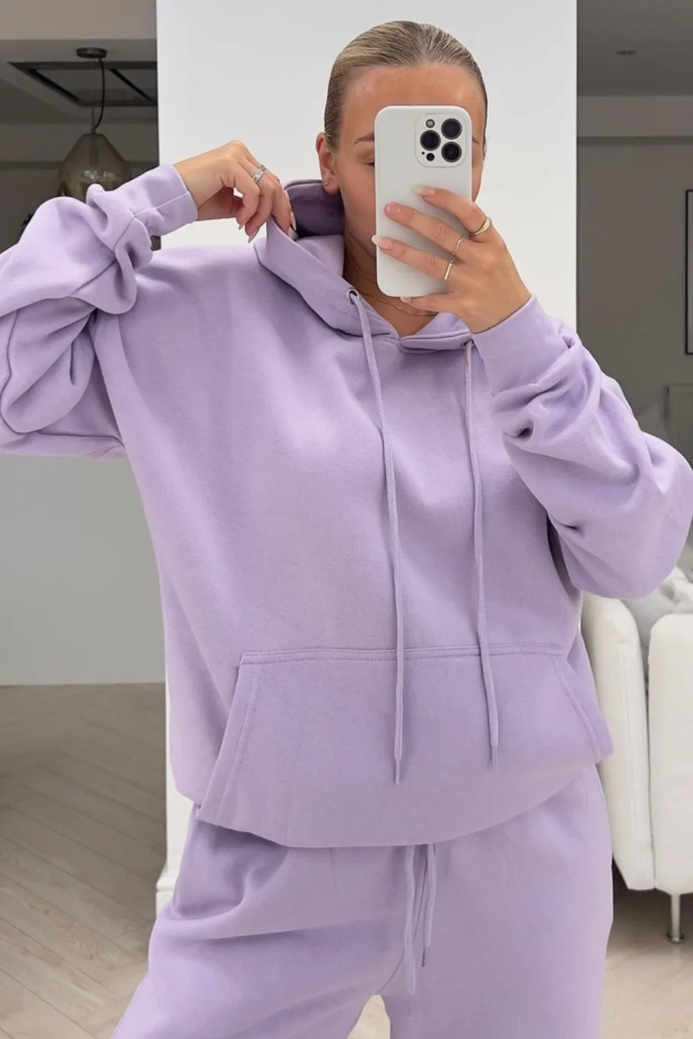 Glamify lilac essential hooded loungewear set