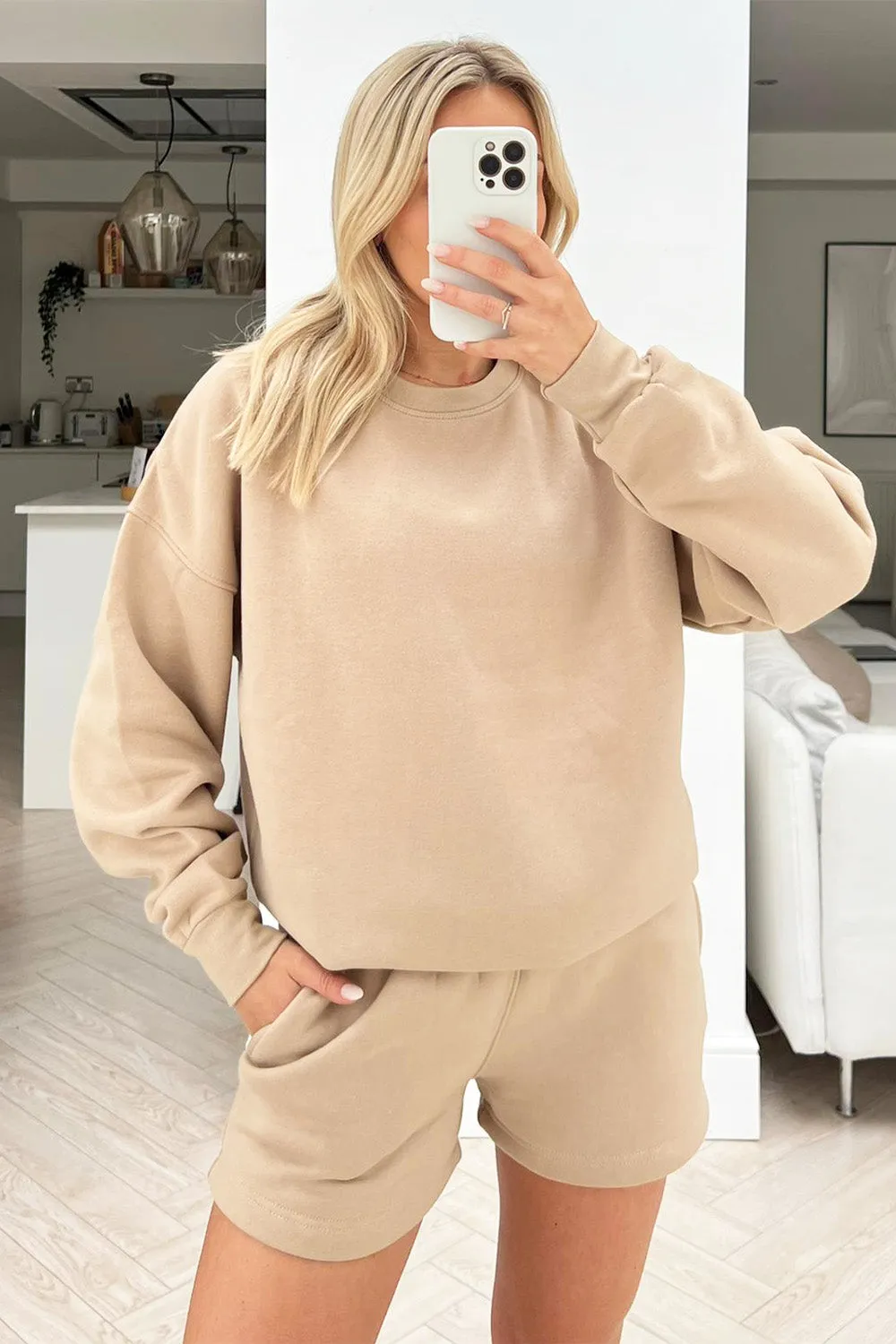 glamify stone essential sweater short set