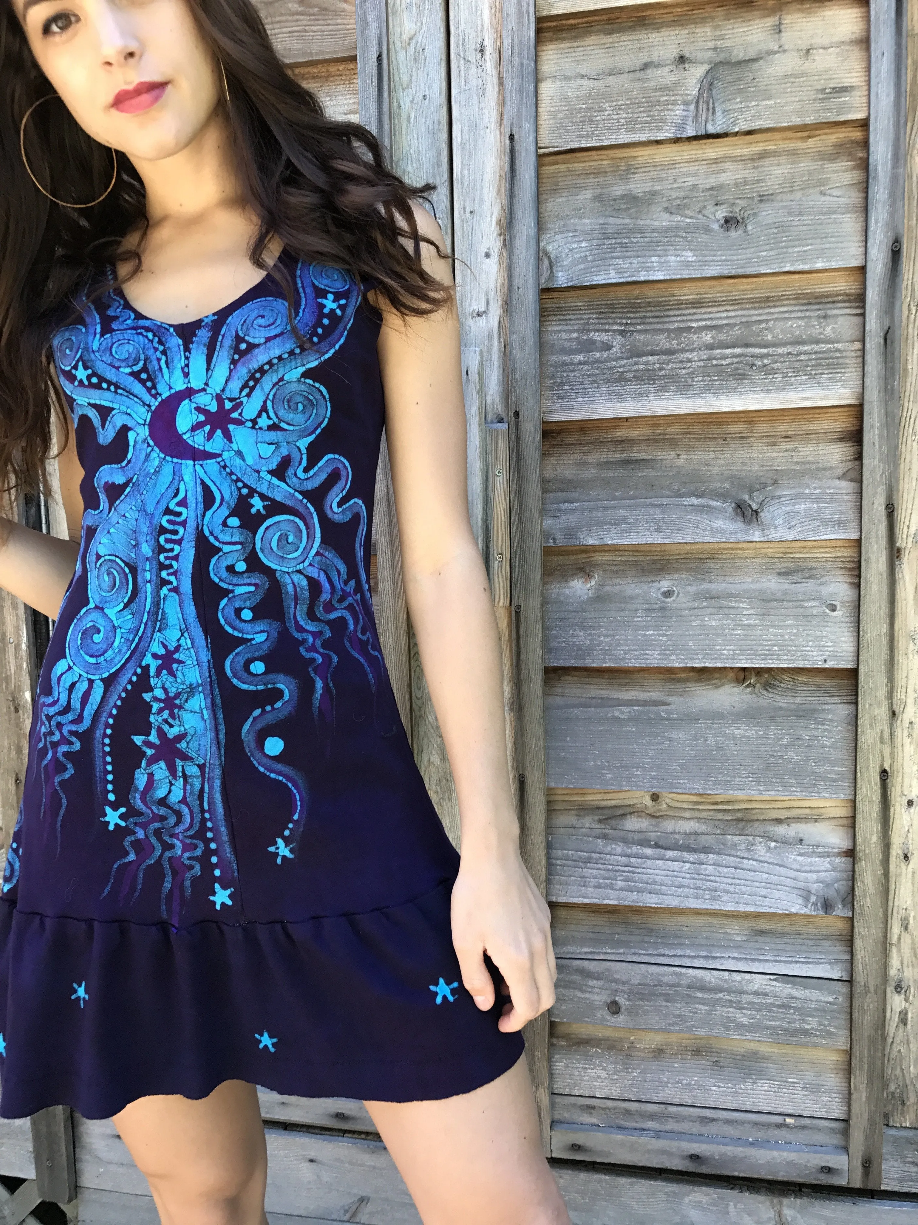 Glowing In The Moonlight Batikwalla Dancing Dress in Organic Cotton - Size Small