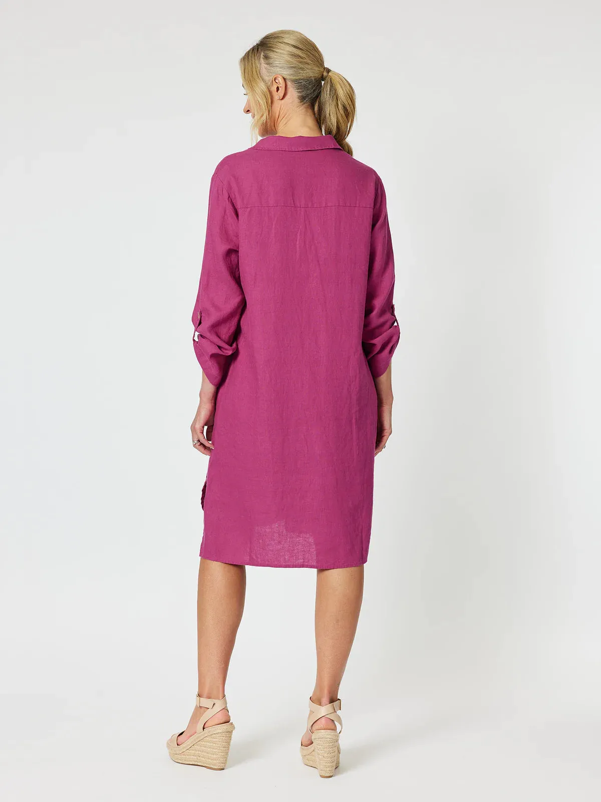 GORDON SMITH On Point Shirt Dress Magenta