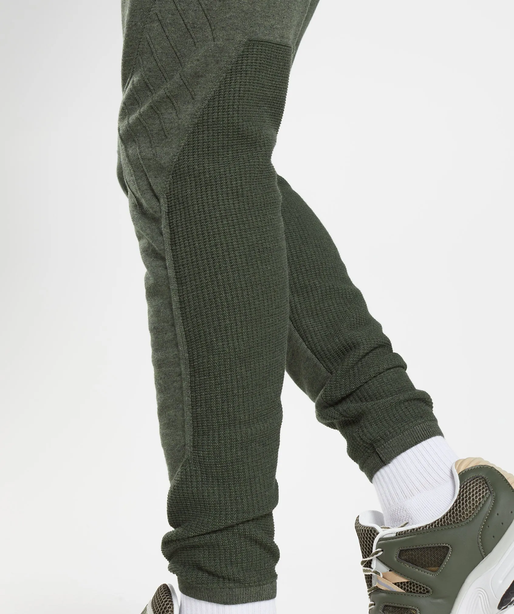 Gymshark Retake Knit Joggers - Moss Olive Marl