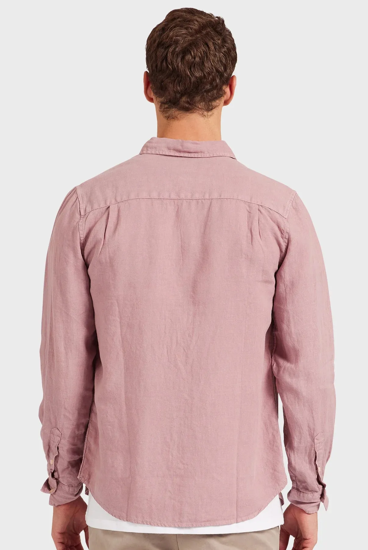 Hampton Linen Shirt in Iris Pink