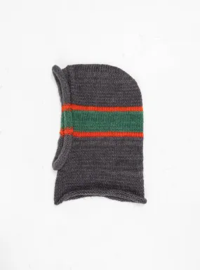 Hand Knit Line Balaclava Grey & Green