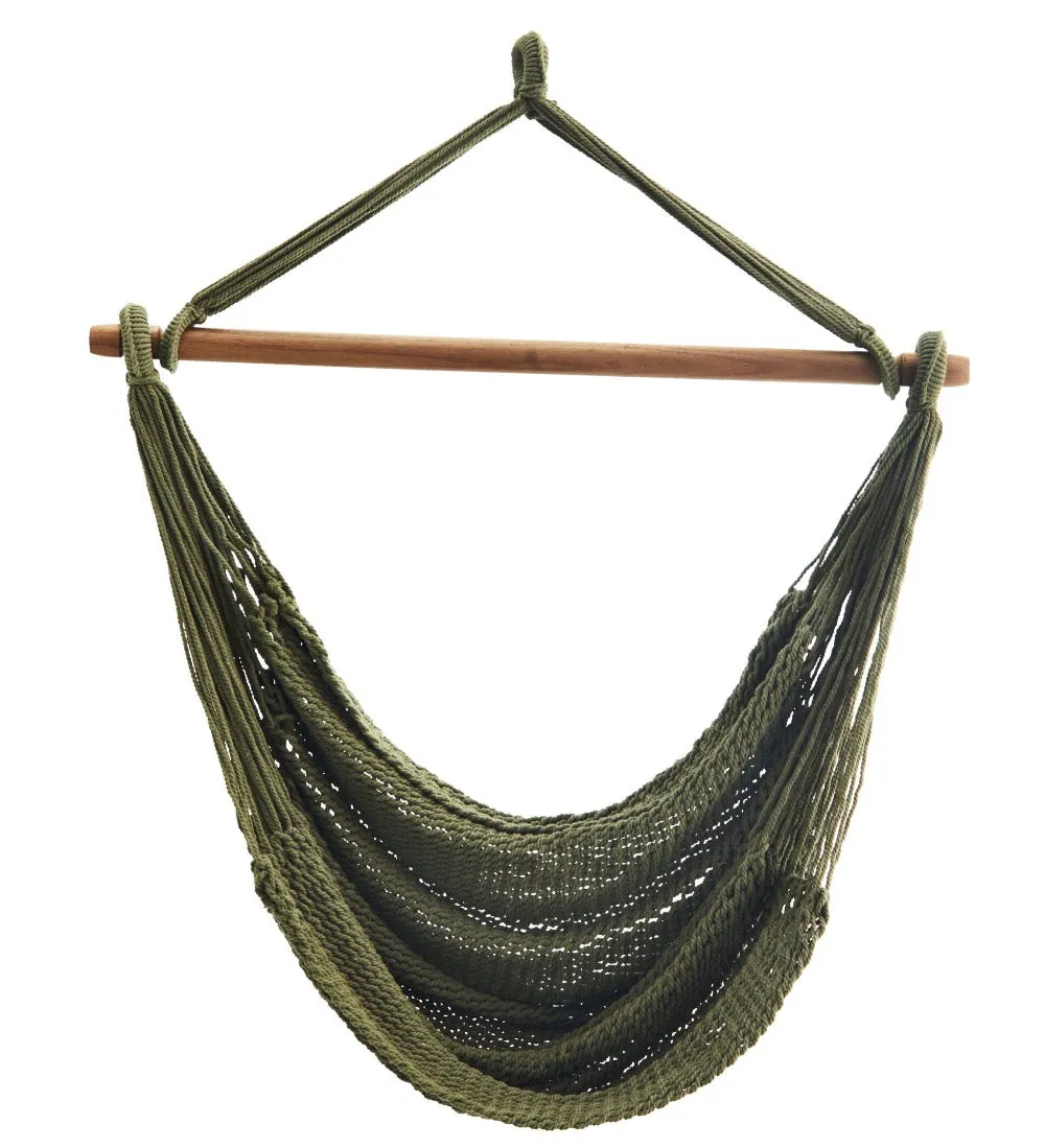 Hand Knitted Hanging Chair Green