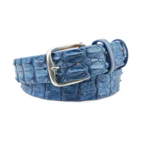 Hand painted Wedgewood Blue Porosus Crocodile Back Belt