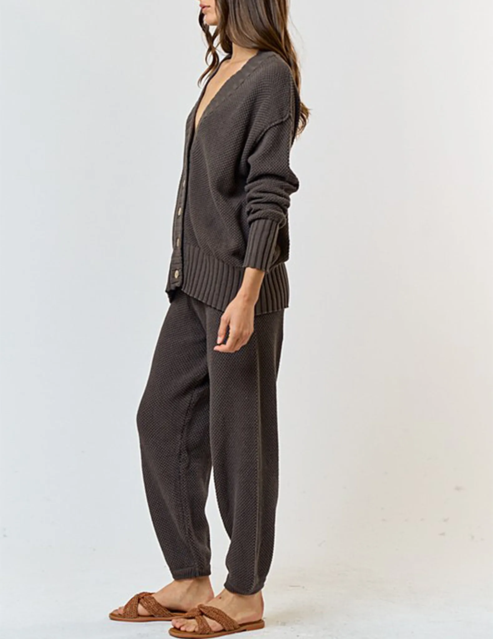 Heidi Charcoal Knit Jogger Pants