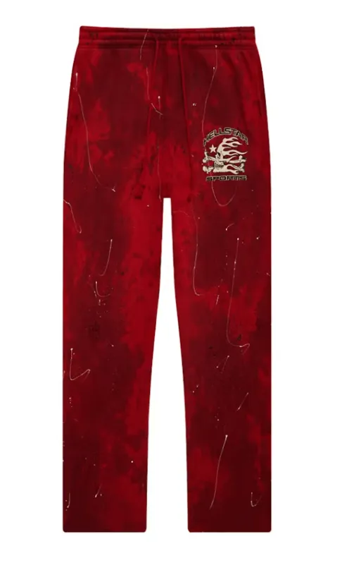 Hellstar Studios Sports Tie-Dye Sweatpants Red