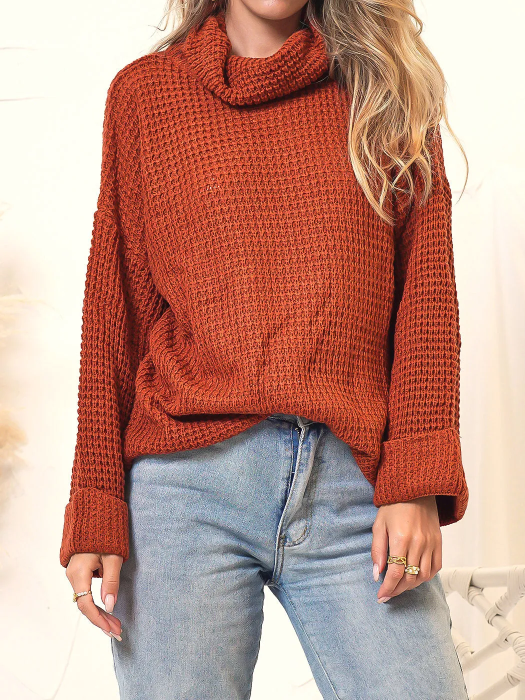 High Neck Chunky Sweater