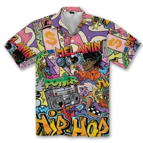 Hip Hop Graffiti Art Linen Hawaiian Shirt