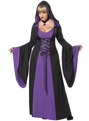 Hooded Purple Robe Plus Size Womens Halloween Costume