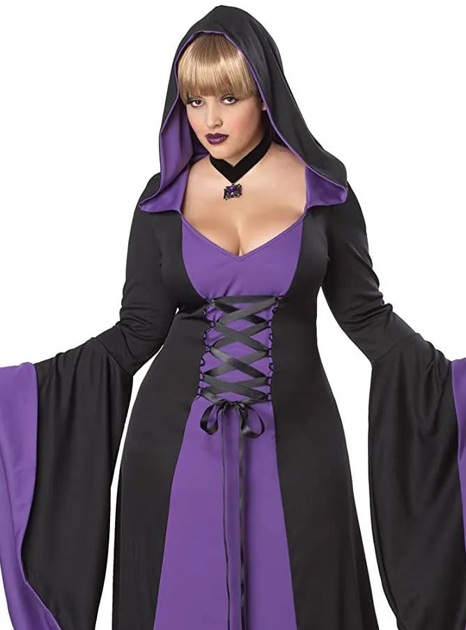 Hooded Purple Robe Plus Size Womens Halloween Costume