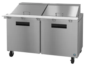 Hoshizaki SR60A-24M 60" 2 Door Mega Top Stainless Steel Refrigerated Sandwich Prep Table