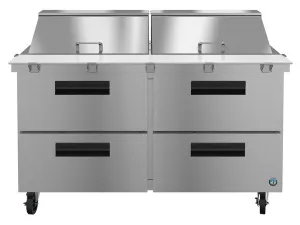 Hoshizaki SR60A-24MD4 60" 4 Drawer Mega Top Stainless Steel Refrigerated Sandwich Prep Table