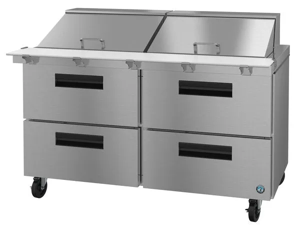 Hoshizaki SR60A-24MD4 60" 4 Drawer Mega Top Stainless Steel Refrigerated Sandwich Prep Table