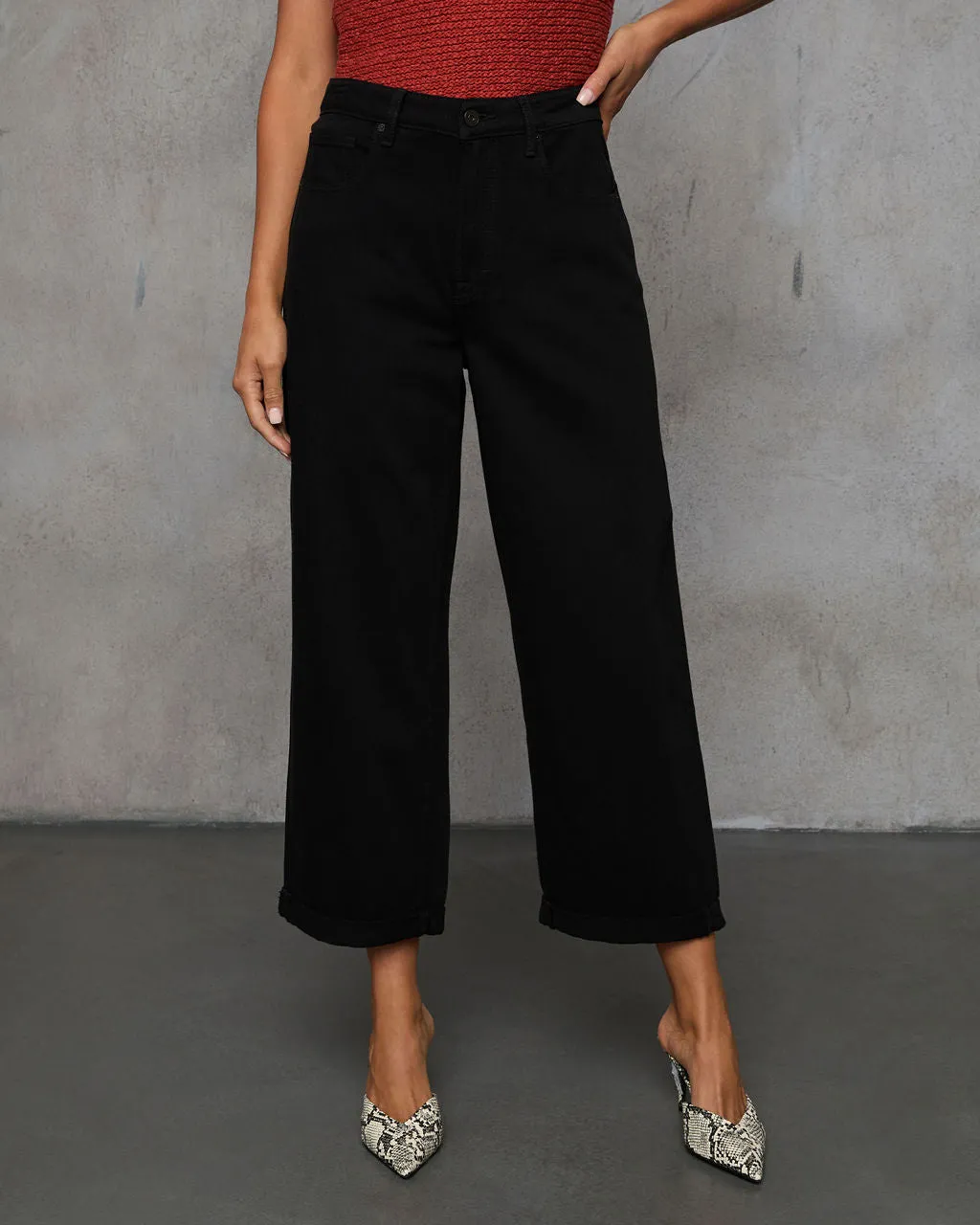 In Full High Rise Wide Leg Cropped Jeans