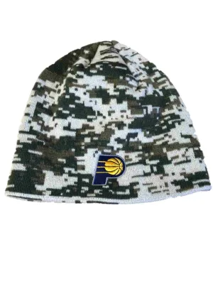 Indiana Pacers Adidas Green and Beige Digital Camouflage Skull Beanie Hat Cap