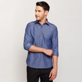 Indigo Block Printed Shirt