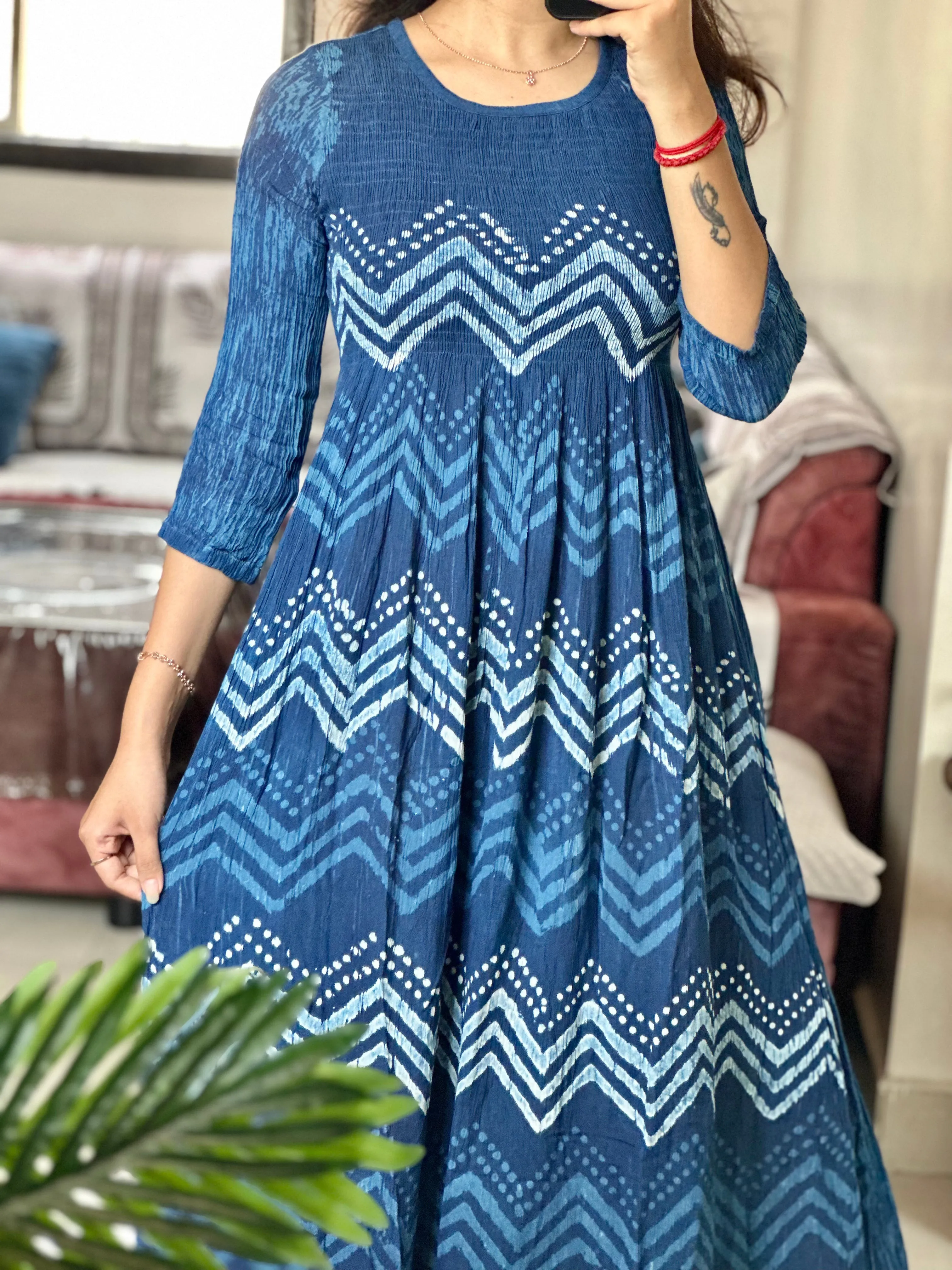 Indigo Smock Dress