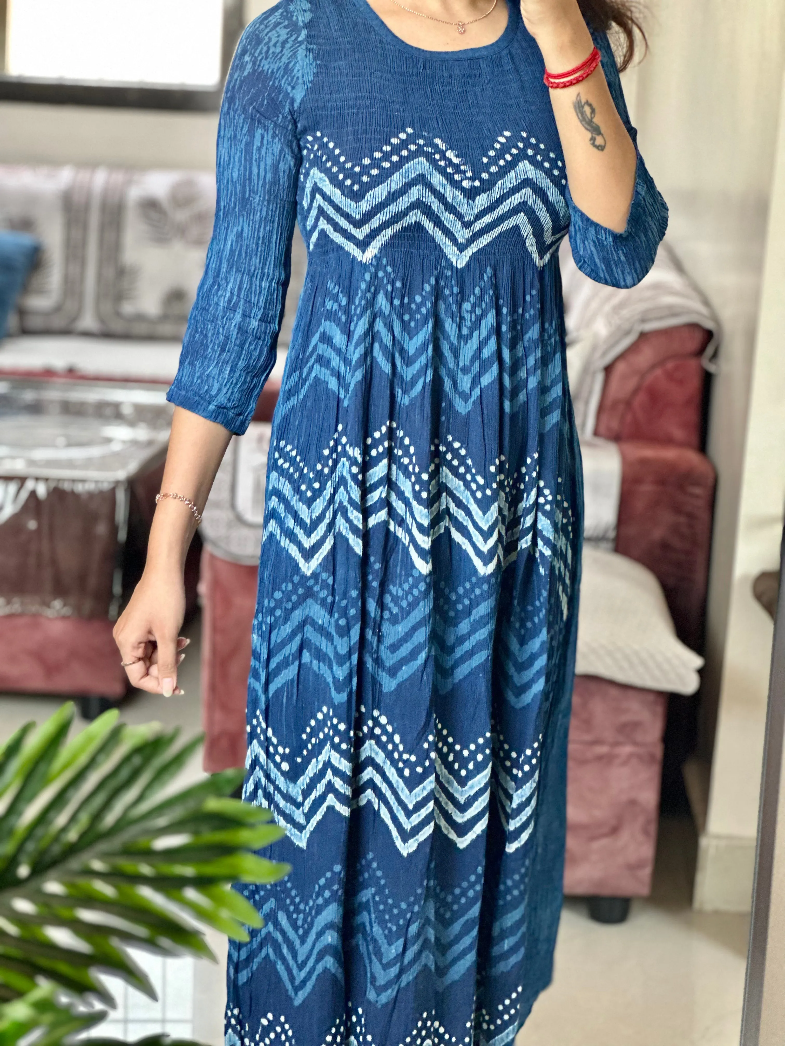 Indigo Smock Dress