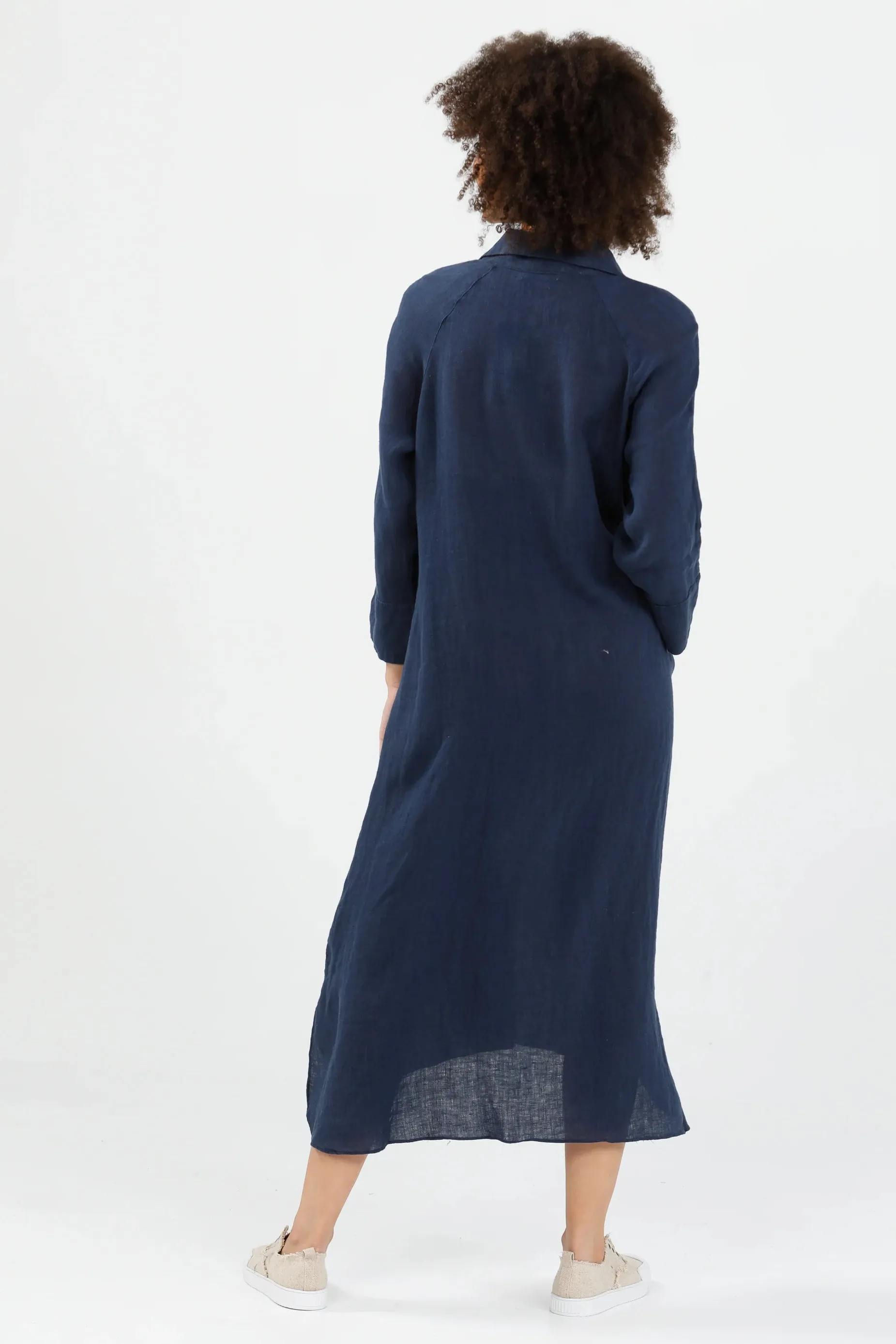 Ines Shirt Dress in Navy