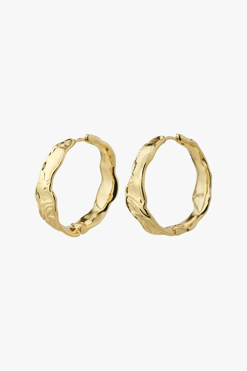 Julietta Beaten Gold Recycled Hoop Earrings