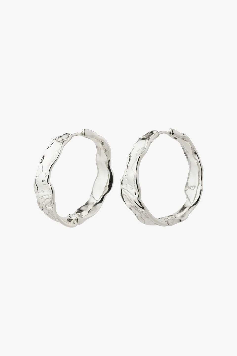 Julietta Beaten Silver Recycled Hoop Earrings