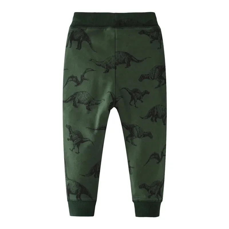 Jumping Meters 2-7T Boys Girls Sweatpants Trousers Autumn Spring Dinosaur Drawstring Baby Trousers Pants Sport Harm Kids Pants