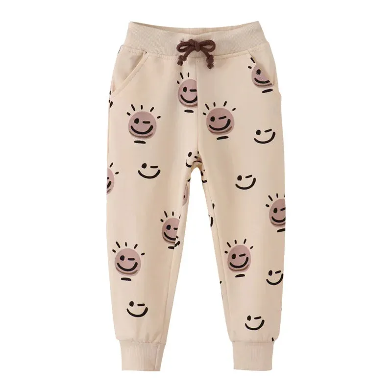 Jumping Meters 2-7T Boys Girls Sweatpants Trousers Autumn Spring Dinosaur Drawstring Baby Trousers Pants Sport Harm Kids Pants