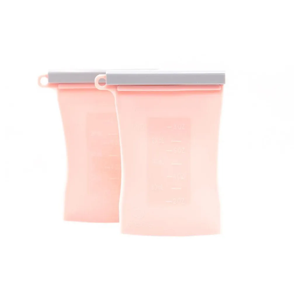 Junobie Silicone Breastmilk Storage Bag 2pk - Rose