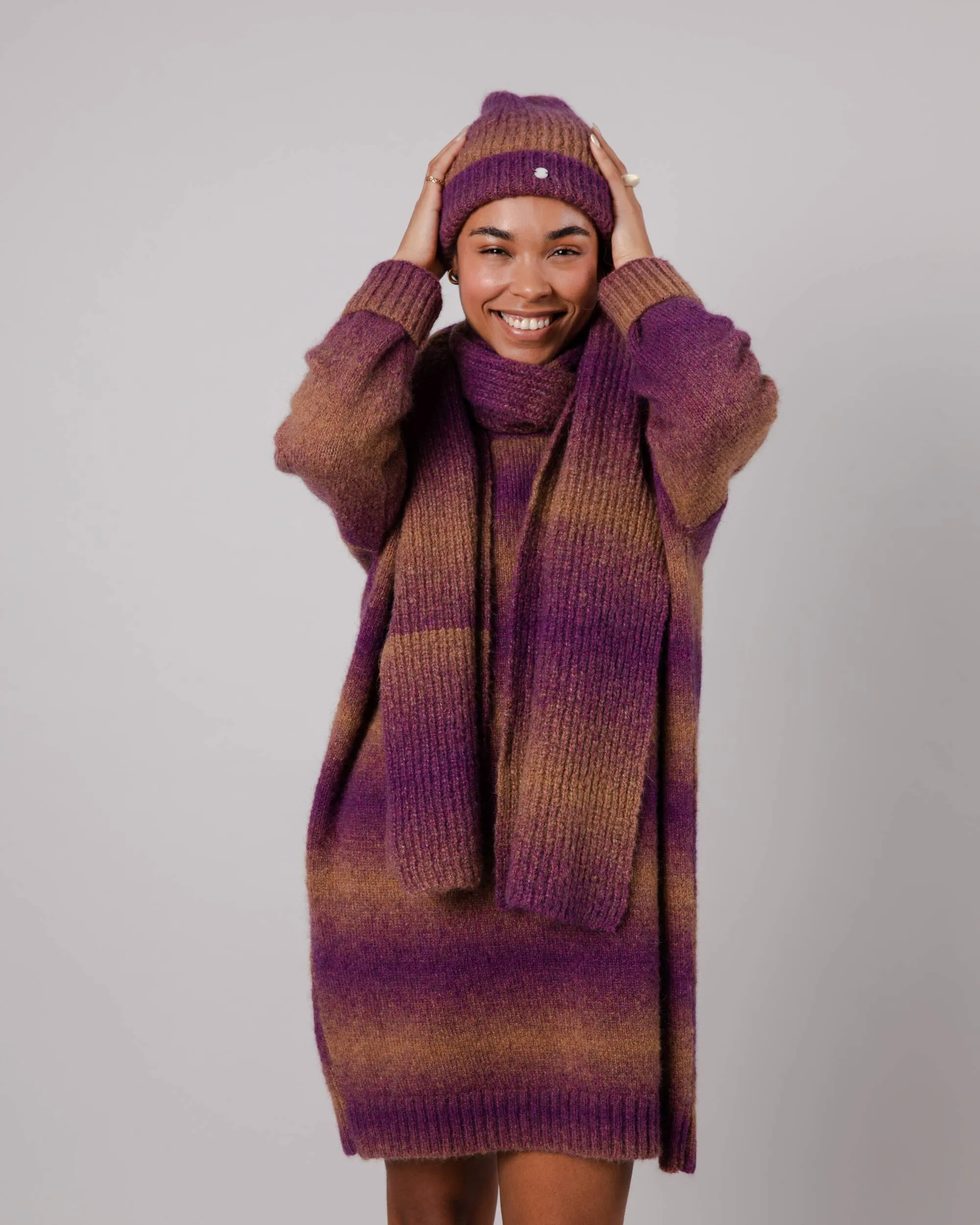 Knitted Alpaca Dress Grape