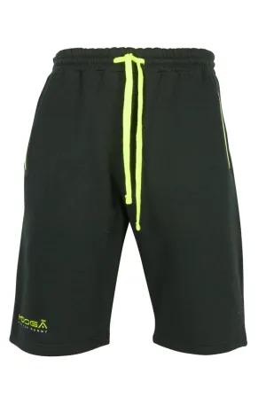 KOOGA MENS TRAINING/OFF FIELD OPEN HEM PIPED RUGBY SHORTS BLACK/VOLT