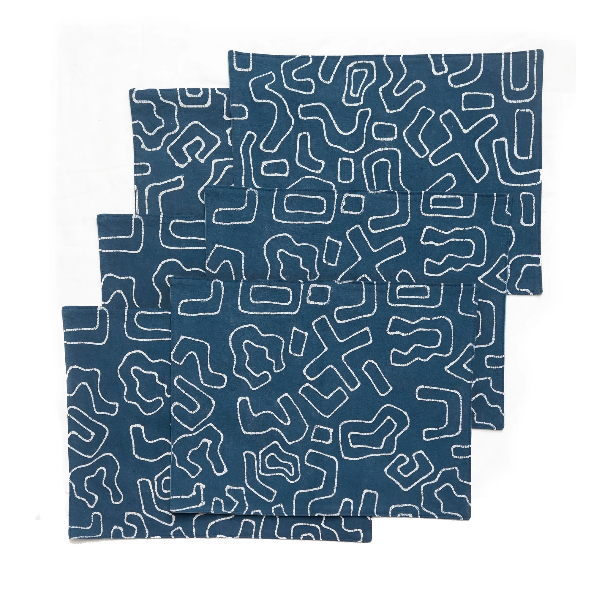 Kuba Blues Outline Indigo Table Mats