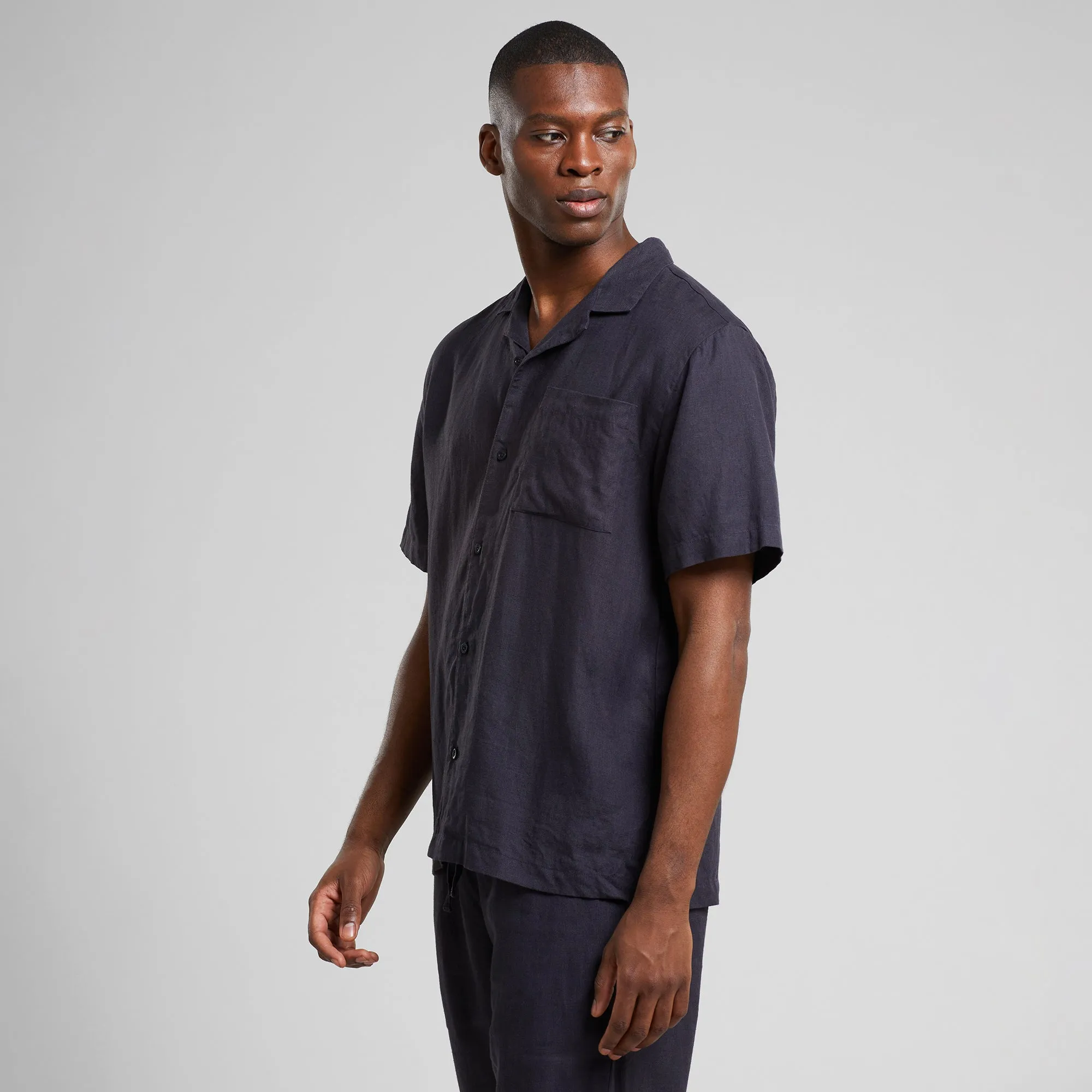 LAST ONE in XL - Marstrand Linen Shirt - Phantom Black