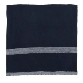 Laundered Linen Napkins Indigo & White, Set of 4