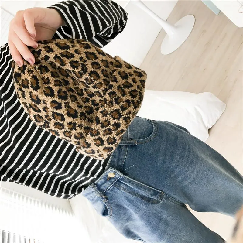 Leopard Animal Print Knitted Warm Beanie