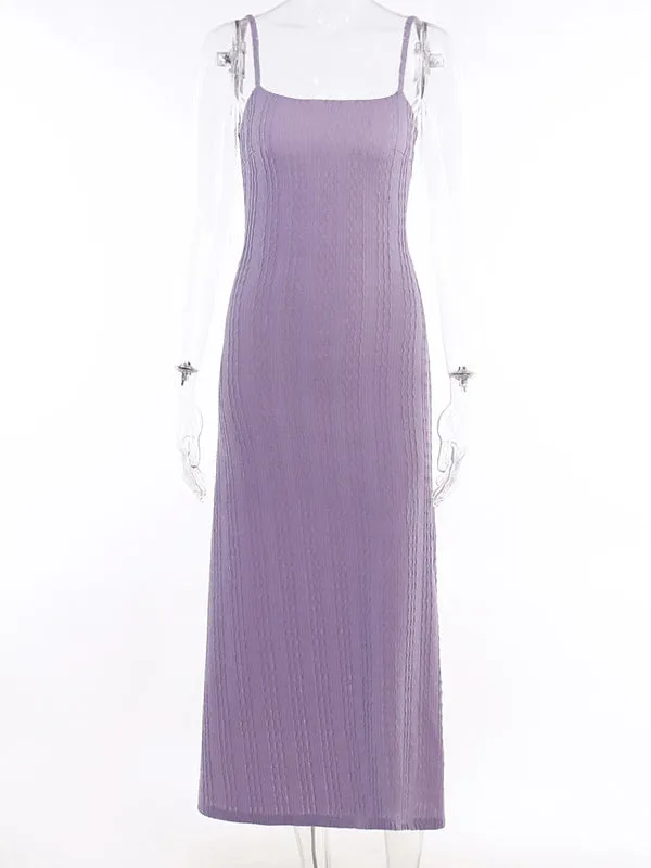 Lilac Backless Midi Cami Dress