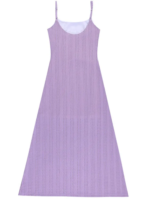 Lilac Backless Midi Cami Dress