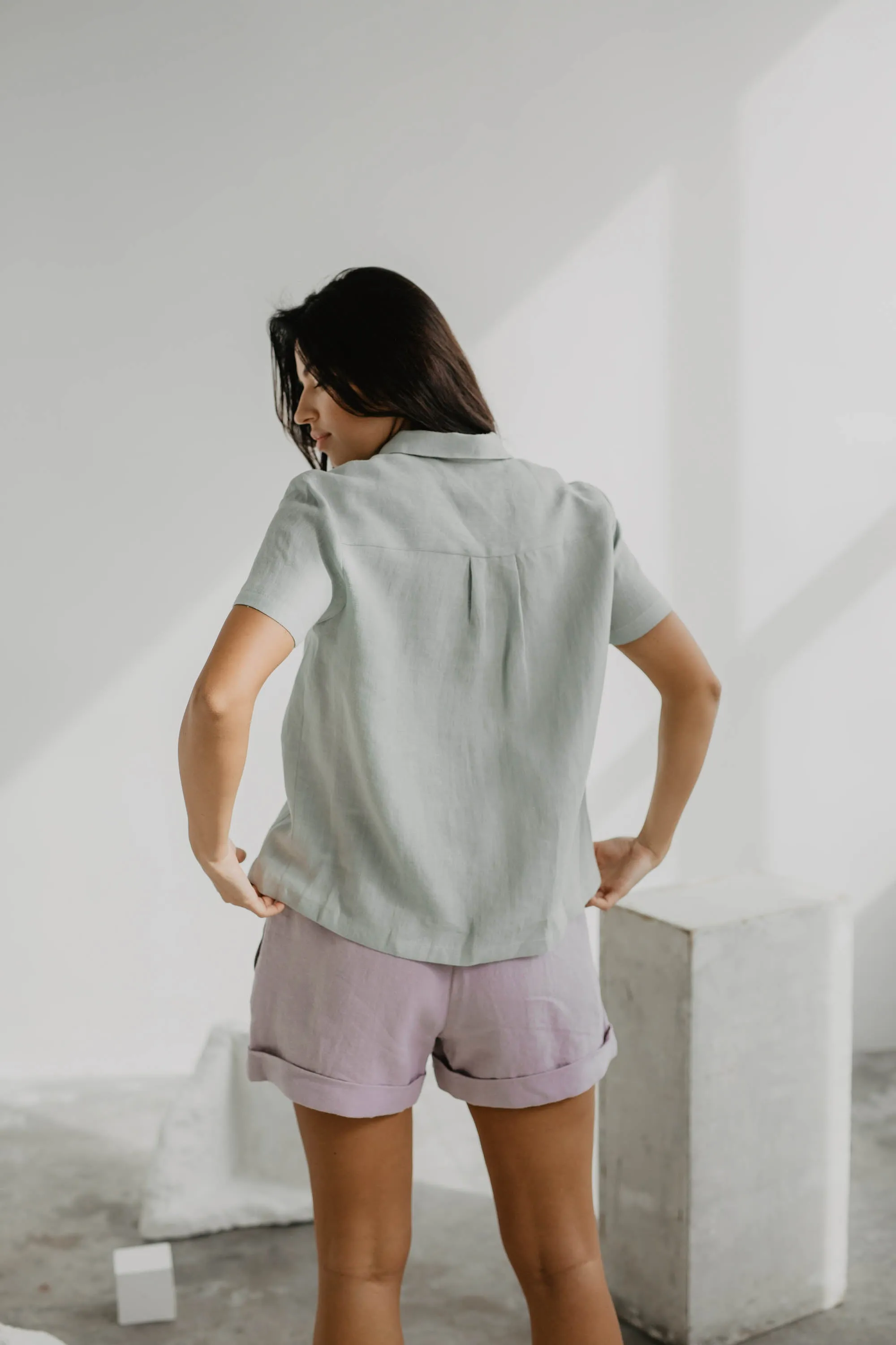 Linen summer shirt SCARLETT by AmourLinen