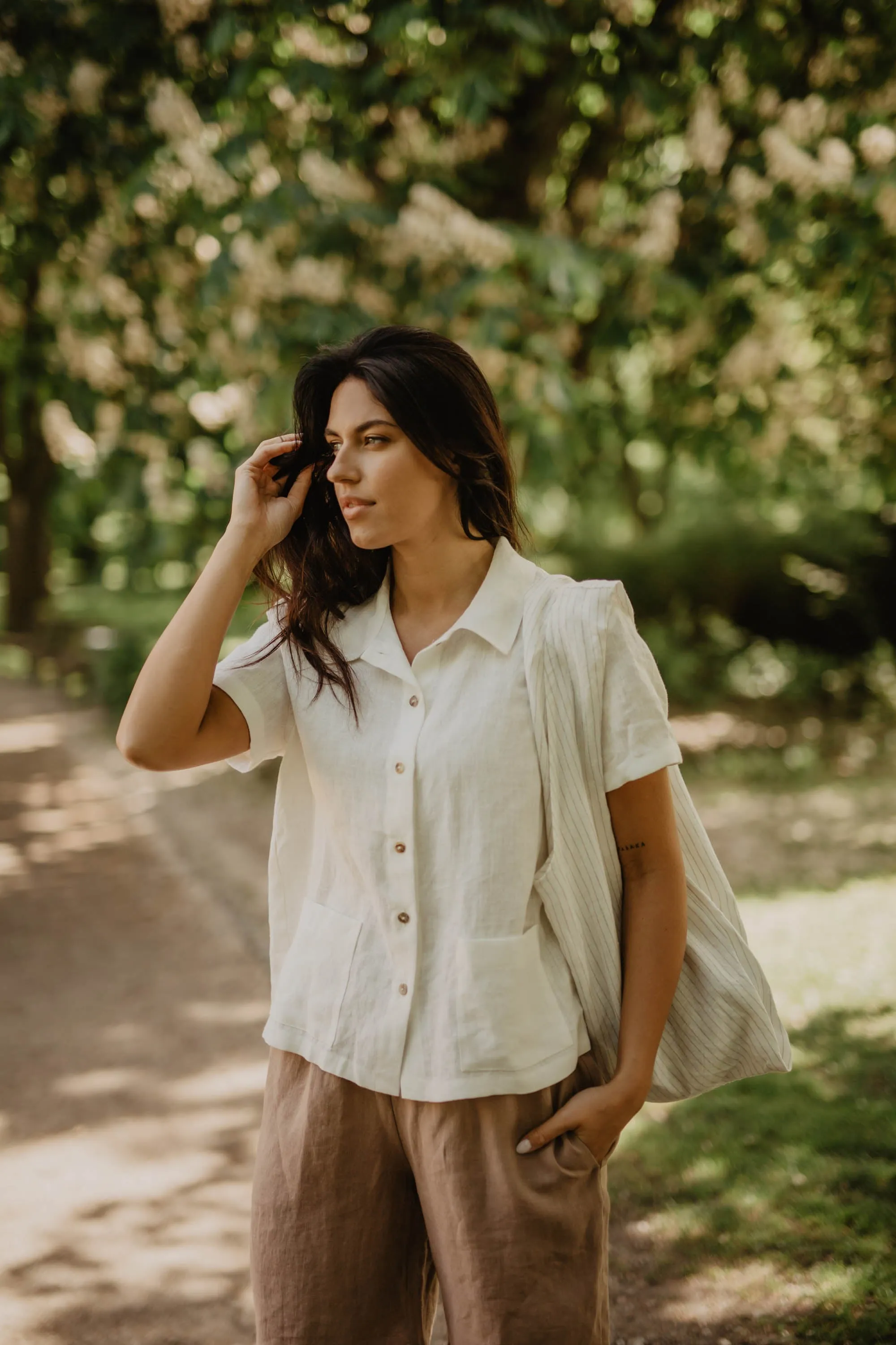 Linen summer shirt SCARLETT by AmourLinen