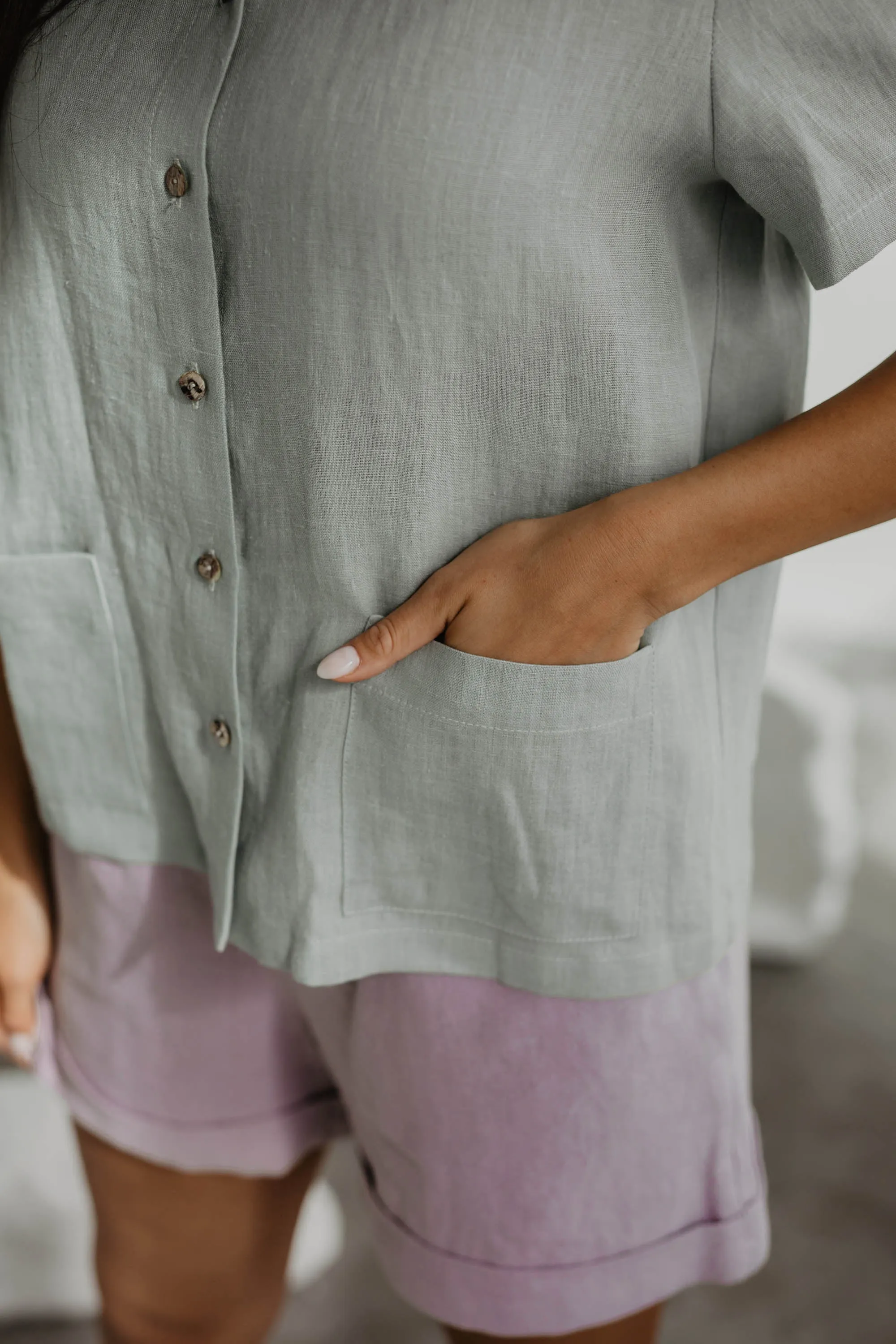 Linen summer shirt SCARLETT by AmourLinen