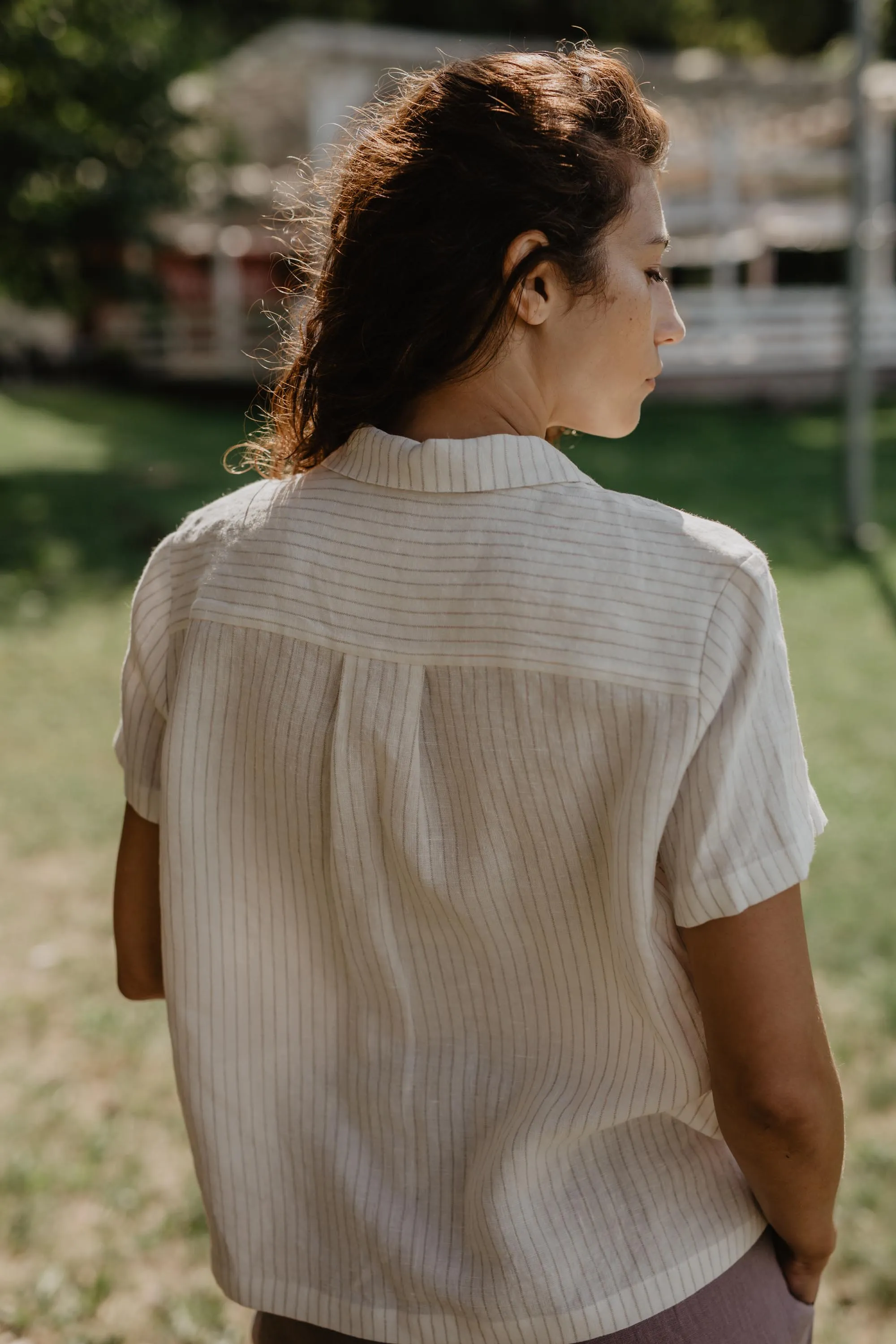 Linen summer shirt SCARLETT by AmourLinen