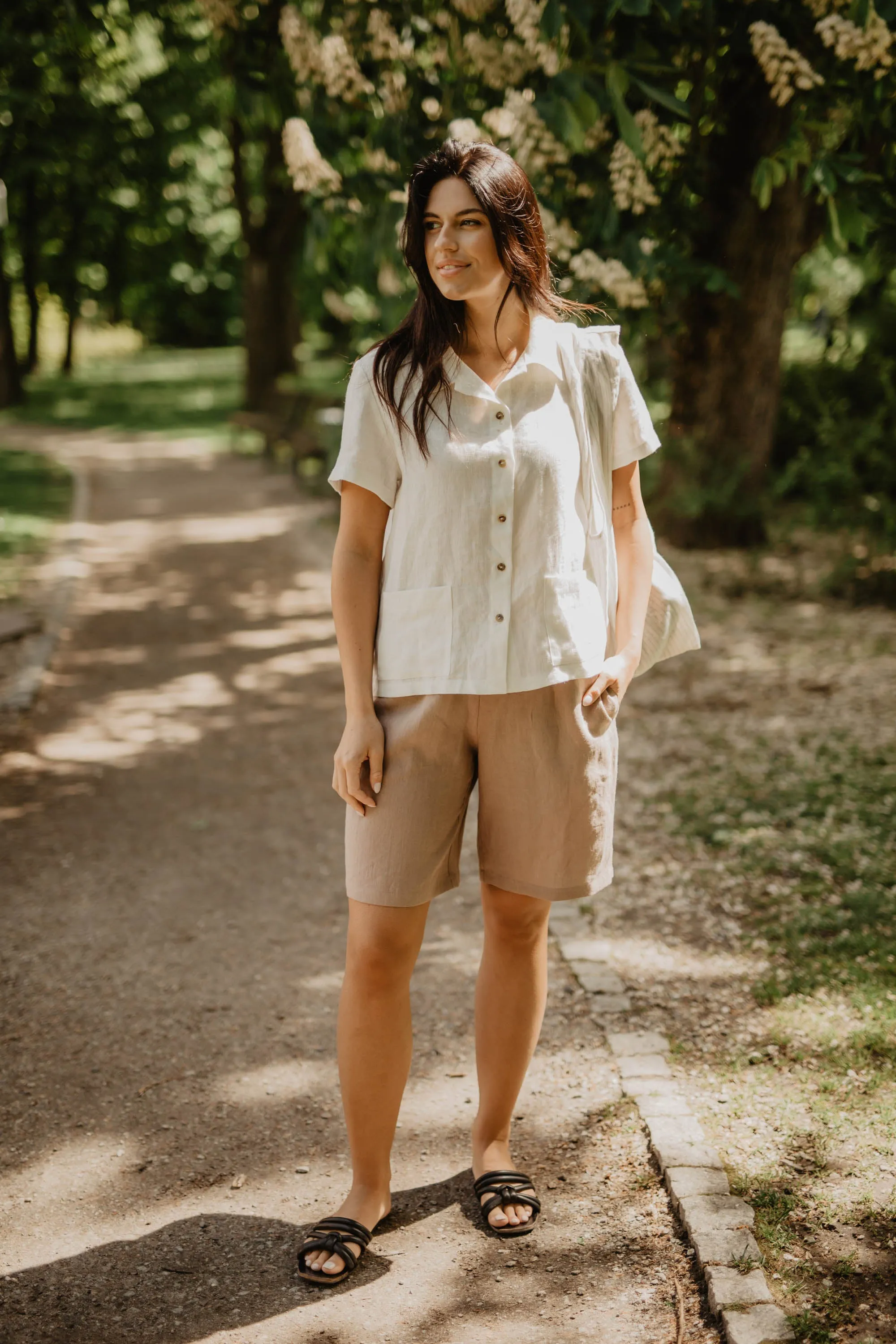 Linen summer shirt SCARLETT by AmourLinen