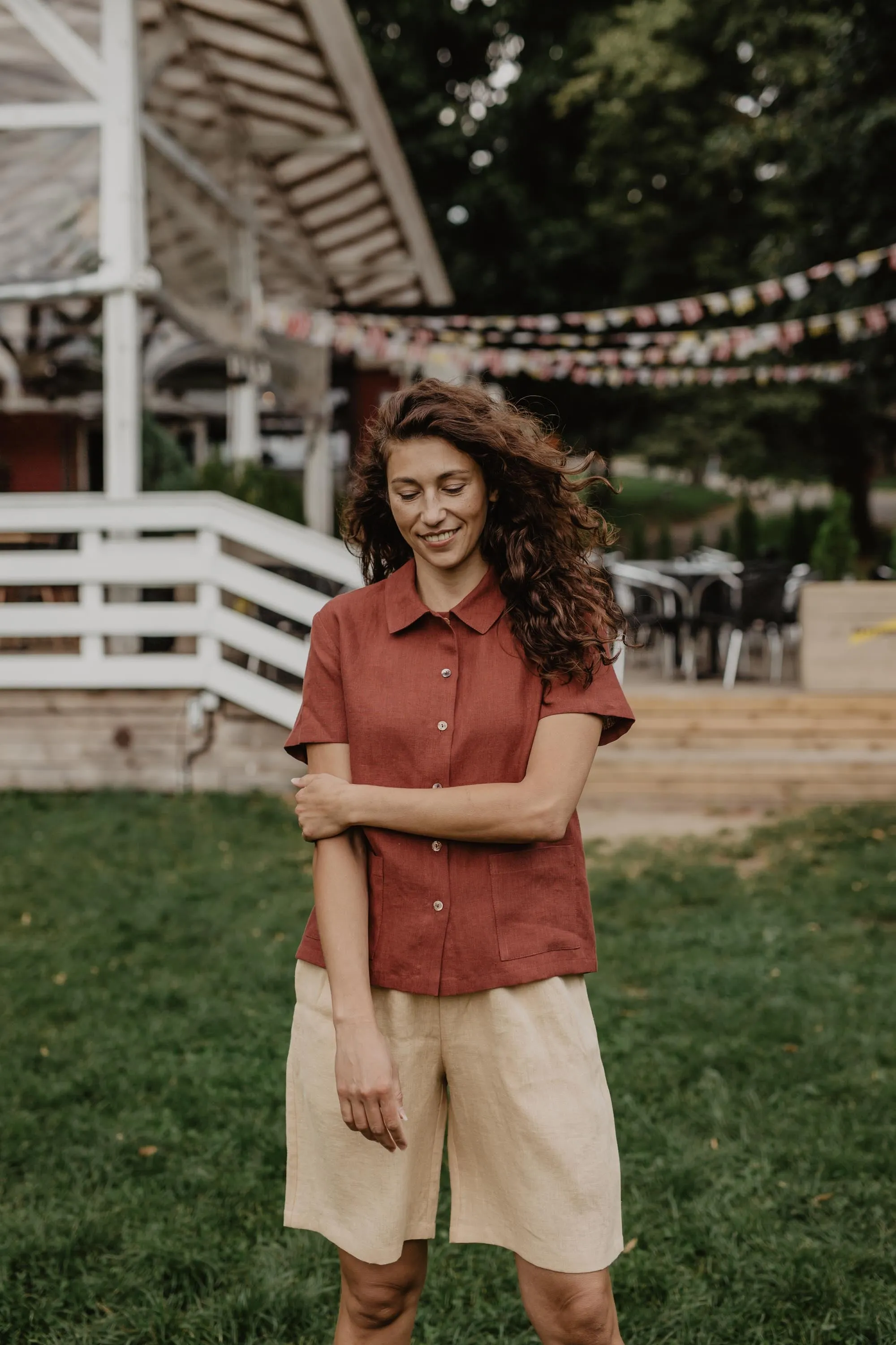 Linen summer shirt SCARLETT by AmourLinen